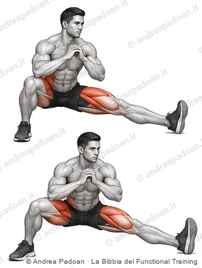 Squat laterale profondo (cossack squat)