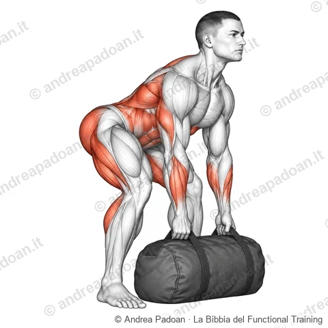 Sandbag squat e stacco